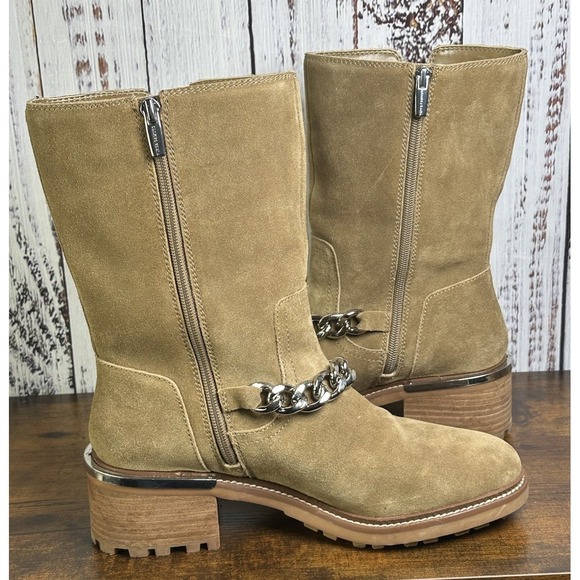 Vince Camuto Women's Kashilla Chain Link Zipper Ankle Moto Boots Shoes Size 8.5M - Picture 11 of 11